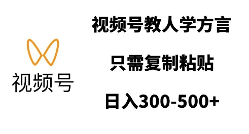 视频号教人学方言，只需复制粘贴，日入多张-圆梦资源网