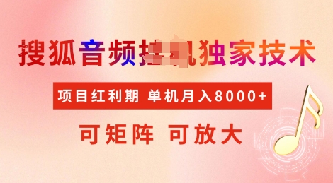 全网首发搜狐音频挂JI独家技术，项目红利期，可矩阵可放大，稳定月入8k【揭秘】-圆梦资源网