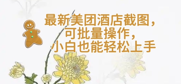 【轻云】最新美团酒店截图，可批量操作，小白也能轻松上手-圆梦资源网