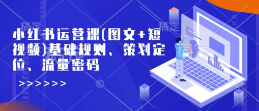 小红书运营课(图文+短视频)基础规则、策划定位、流量密码-圆梦资源网