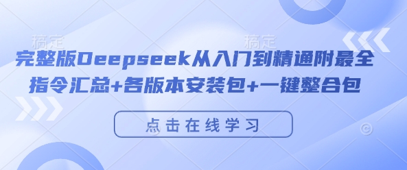 完整版Deepseek从入门到精通附最全指令汇总+各版本安装包+一键整合包-圆梦资源网
