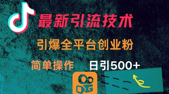 最新引流方法，引爆全平台的一个创业粉，简单操作日引300+-圆梦资源网