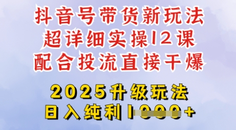 2025全新升级抖音带货玩法，一天纯利四位数，从剪辑到选品再到发布投流，超详细玩法揭秘-圆梦资源网