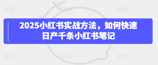 2025小红书实战方法，如何快速日产千条小红书笔记-圆梦资源网