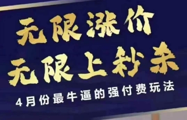 4月12号拼多多线上课，无限涨价，无限上秒杀，4月份最牛逼的强付费玩法-圆梦资源网