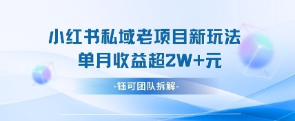 小红书私域项目新玩法，单月变现过W+-圆梦资源网
