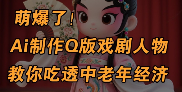 用Ai制作Q版戏剧人物，手把手教你吃透中老年经济，5分钟一个成品，多渠道变现-圆梦资源网