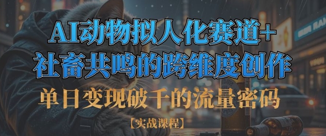 单日变现破千的流量密码，AI动物拟人化赛道+社畜共鸣的跨维度创作-圆梦资源网