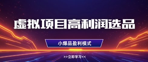 虚拟项目高利润选品方法，做好单店利润1W+，可多店倍增利润-圆梦资源网