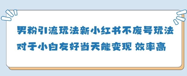 男粉引流玩法(新)，玩法友好做的好当天就能变现-圆梦资源网