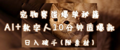 宠物赛道爆单秘籍：AI+数字人10分钟造爆款，日入1k-圆梦资源网
