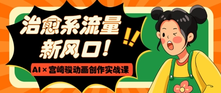 治愈系流量新风口，AI+宫崎骏动画创作实战课，从0到1打造爆款视频-圆梦资源网