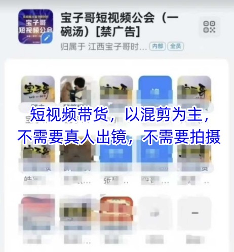 宝子哥头部团队短视频带货，以混剪为主，不需要真人出镜，不需要拍摄-圆梦资源网