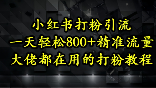 小红书打粉引流，一天轻松500+精准流量，大佬都在用的打粉教程-圆梦资源网