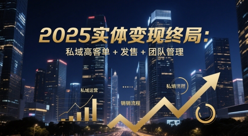 2025实体变现终局：私域高客单+发售+团队管理-圆梦资源网