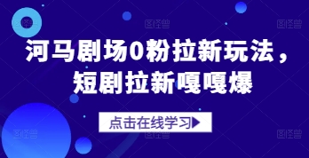 河马剧场0粉拉新玩法，短剧拉新嘎嘎爆-圆梦资源网