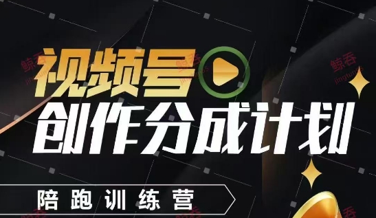视频号创作分成计划陪跑训练营，手把手教会你如何制作视频，细水长流型项目-圆梦资源网