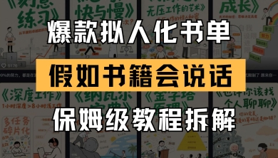 最新爆款拟人化书单玩法，假如书籍会说话，保姆级教程-圆梦资源网
