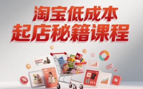 淘宝低成本起店系统课，助你快速起店，实现弯道超车-圆梦资源网