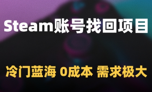 Steam账号找回项目，冷门蓝海，0成本，需求极大-圆梦资源网