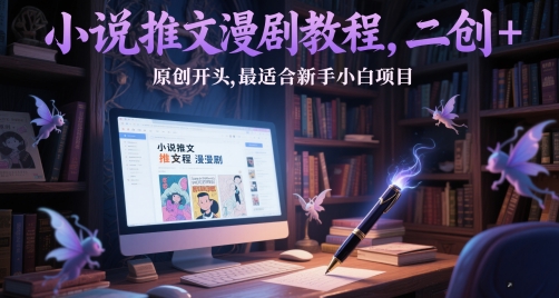 小说推文漫剧教程，二创+原创开头，最适合新手小白项目-圆梦资源网