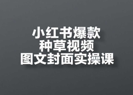 小红书爆款种草视频图文封面实操课，​开店、选品、引流、变现全流程-圆梦资源网