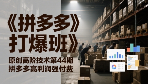 《拼多多打爆班》原创高阶技术第44期，拼多多高利润强付费-圆梦资源网