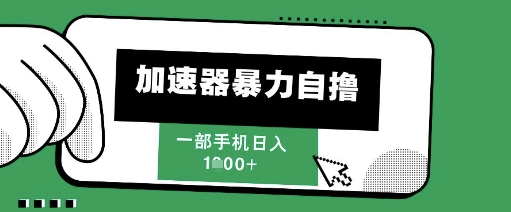 205新风口，加速器暴力自撸，单机日入1k+【揭秘】-圆梦资源网