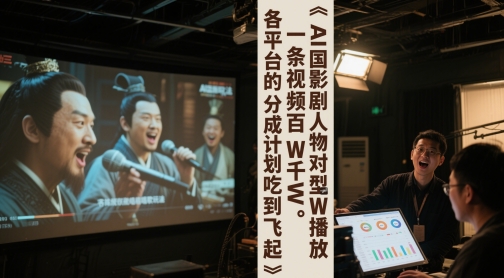 AI三国影视剧人物对口型唱歌玩法，一条视频百W千W播放，各平台的分成计划吃到飞起-圆梦资源网