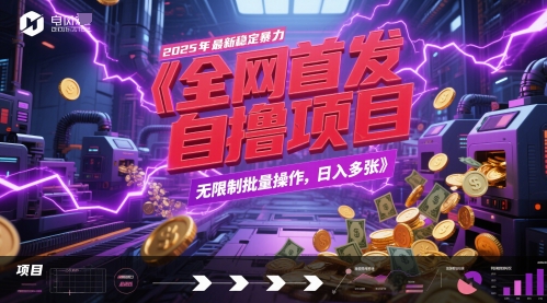 全网首发，2025年最新稳定暴力全自动自撸项目，无限制批量操作，日入多张【揭秘】-圆梦资源网