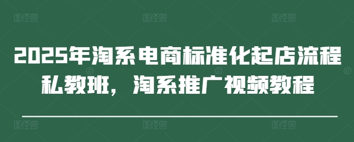 2025年淘系电商标准化起店流程私教班，淘系推广视频教程-圆梦资源网
