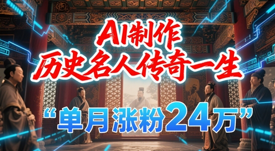 暴力起号！用AI制作历史名人传奇一生，单月涨粉24W，涨粉+变现赛道黑马来了-圆梦资源网