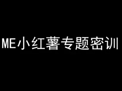 ME小红薯专题密训-小红书电商教程-圆梦资源网