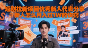 短剧拉新项目优秀新人代表分享新人怎么月入过1W的诀窍-圆梦资源网