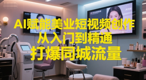 AI赋能美业短视频创作，从入门到精通，打爆同城流量，超级AI工具短视频实操落地-圆梦资源网
