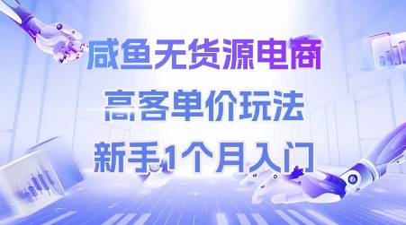 咸鱼无货源电商，高客单价玩法，新手1个月入门-圆梦资源网