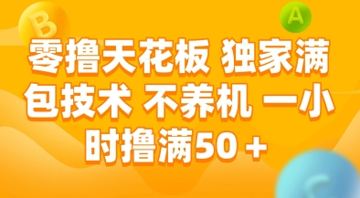 零撸天花板，独家满包技术，不用养机，一小时撸满50+，收益稳定【揭秘】-圆梦资源网