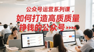 公众号运营系列课，如何打造高质量挣钱的公众号-圆梦资源网