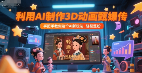 利用AI制作3D动画甄嬛传，流量爆了，手把手教你这个AI新玩法，轻松涨粉-圆梦资源网