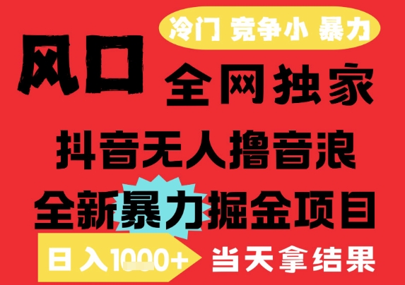 25年6月高爆抖音无人直播最新撸音浪掘金项目，解放双手小白可做，无脑日入1k+，门槛低【揭秘】-圆梦资源网