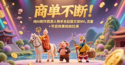 商单不断！纯AI制作西游人物羊毛毡版文旅MV，流量+节目效果统统拉满-圆梦资源网