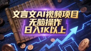 文言文AI视频项目，无脑操作，日入1K以上-圆梦资源网