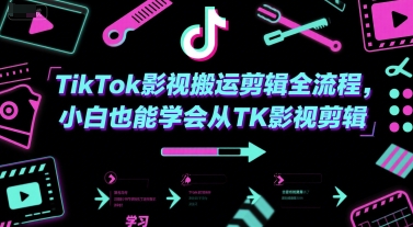 TikTok影视搬运剪辑全流程，小白也能学会从TK影视剪辑-圆梦资源网
