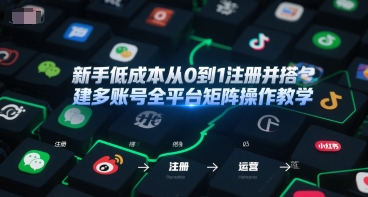 新手低成本从0到1注册并搭建多账号全平台矩阵操作教学，手机号-邮箱-IP-工具-圆梦资源网