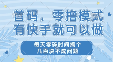 首码零撸项目，有快手就可以做，每天业务时间搞个几张不是问题【揭秘】-圆梦资源网