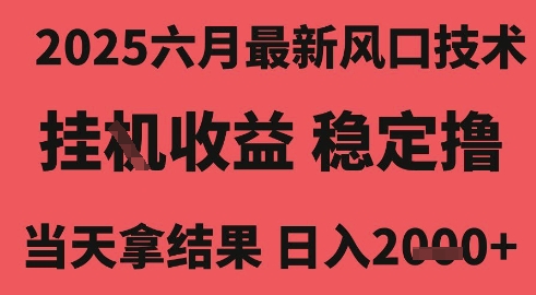 2025六月最新风口技术，无人挂G撸礼物，长期稳定 一个小时收益2k+，小白当天拿结果【揭秘】-圆梦资源网