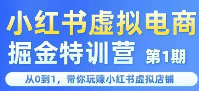 小红书虚拟电商掘金特训营第1期，从0到1，带你玩转小红书虚拟店铺-圆梦资源网