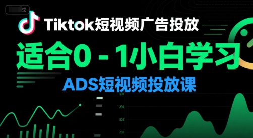 Tiktok短视频广告投放，适合0-1小白学习ADS短视频投放课-圆梦资源网