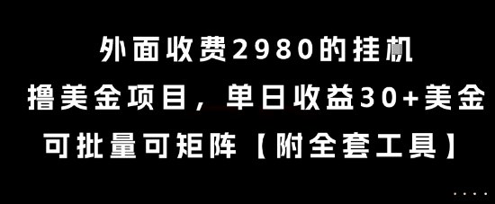外面收费2980的挂G撸美金项目，单日收益30+美金，可批量可矩阵【揭秘】-圆梦资源网