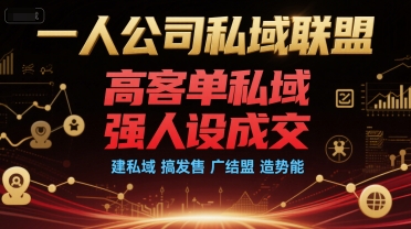 一人公司私域联盟，高客单私域，强人设成交，建私域 搞发售 广结盟 造势能-圆梦资源网